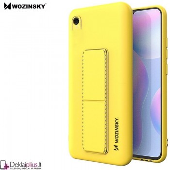 Wozinsky silikoninis dėklas - stovas- geltonas (Iphone 7/8/Se 2020/Se 2022)